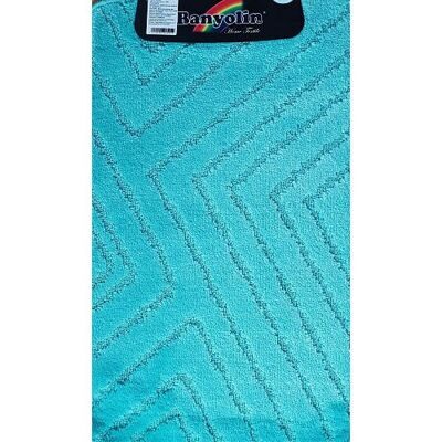 00295 САНАКС - Коврик в ванную CLASSIC UNI ПОЛОСКИ одинарный БИРЮЗОВЫЙ 55х90 см 100% полиэстер