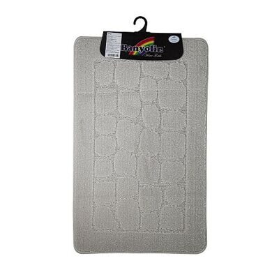 00332 САНАКС - Коврик в ванную CLASSIC UNI stone одинарный СЕРЫЙ 55х90 см 100% полиэстер , ворс 11 м